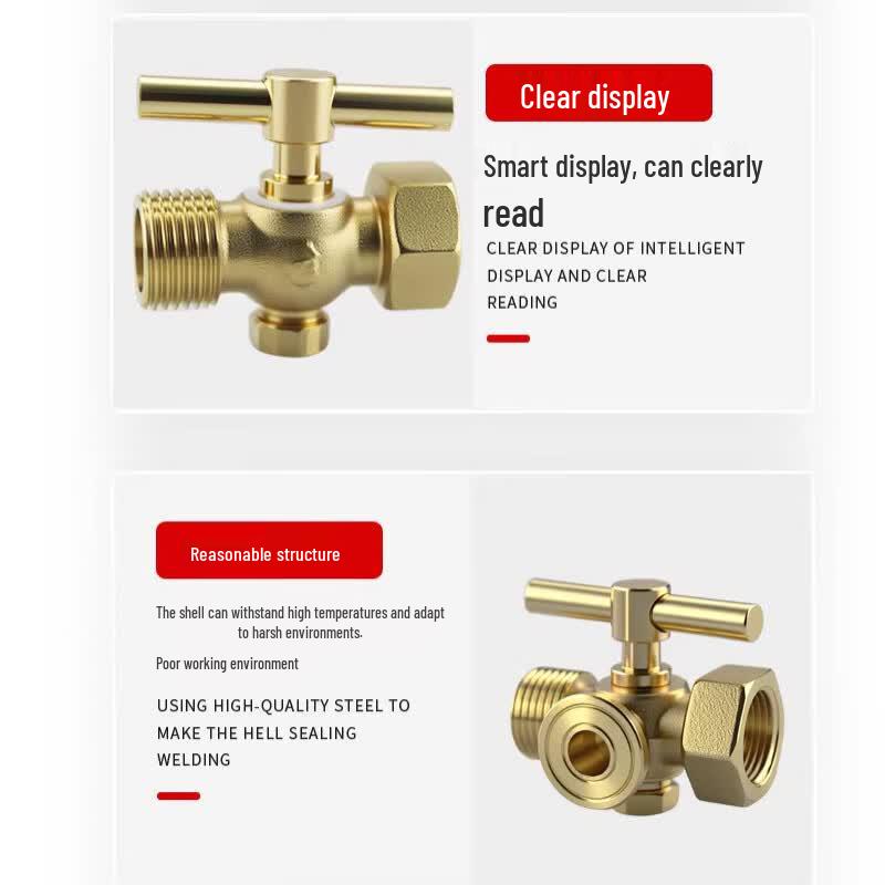 All-Copper High-Pressure Three-Way Plug Valve