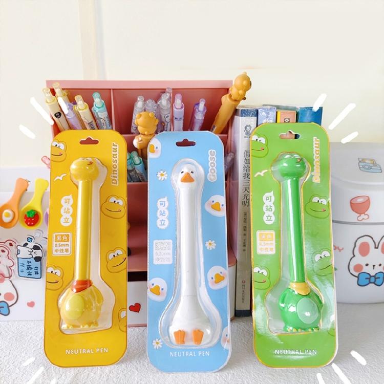 Practical Gel Pen Cartoon Character Shape Silicone Ergonomic Standing Pen Perfect for Writing Fun and Smooth Inks Flows