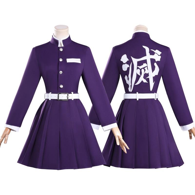 Demon Slayer Tsuyuri Kanao Cosplay Costume Wig Set Anime Game Role Play Outfit