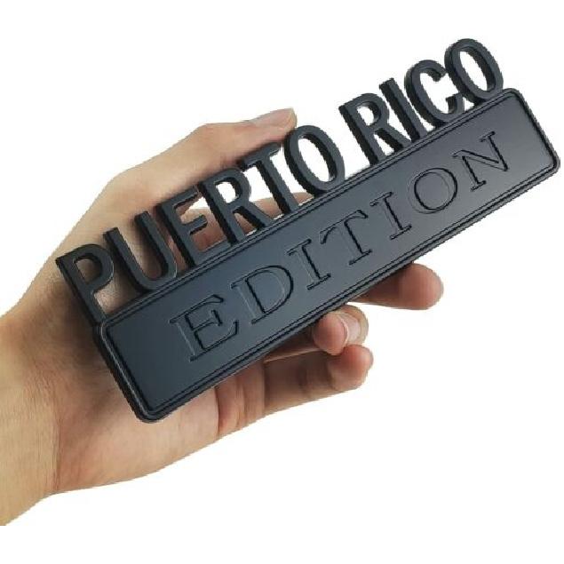 1pc Puerto RICO Edition Decals Car Sticker 3D Raised Letters Emblem Matte Black