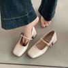 French Retro Mary Jane Shoes Women's Spring 2025 New Shallow Mouth Square Head Thick Middle Heel with Skirt Shallow Mouth Single Shoes