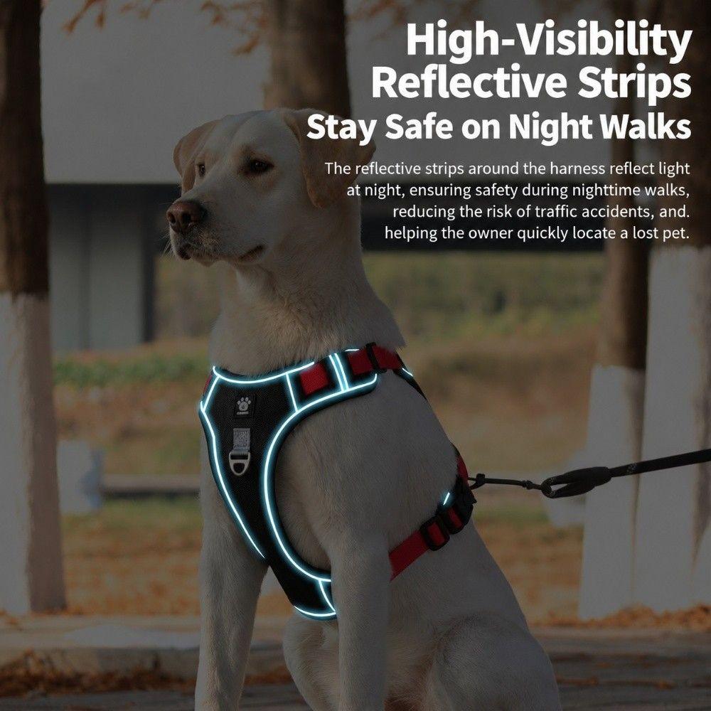 Adjustable Strap Tactica Vest Breathable Lining Dog Harness and Leash Set for Medium Large Dogs