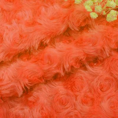 3D Rose Flower Faux Fur Fabric DIY Home Textile Cushion Plush Toy Doll Handicrafts Costume Photograph Background Decor Cloth 1M