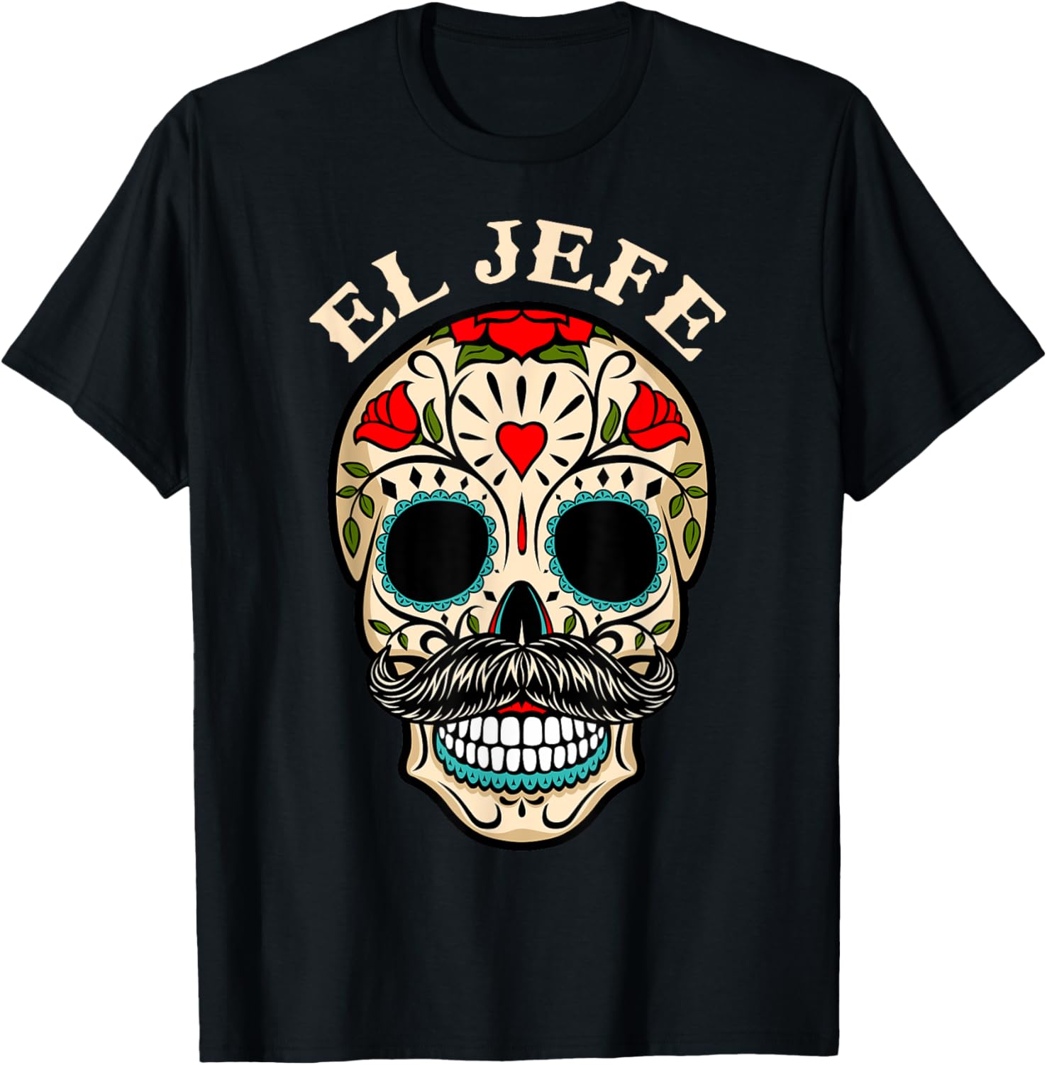 Day of The Dead Mexico El Jefe Boss Sugar Skull Halloween T-Shirt M