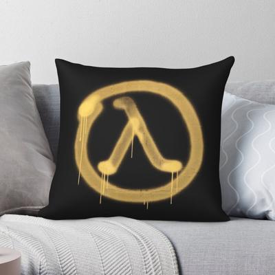 Half-Life Lambda Symbol Kissenbezug Polyester Leinen Samtmuster Reißverschluss Dekoration Kissenhülle Heimkissenbezug