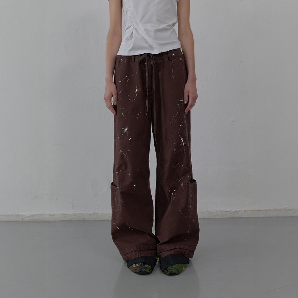 LCDC™ Paint Effect Wide-Leg Trousers (Brown)