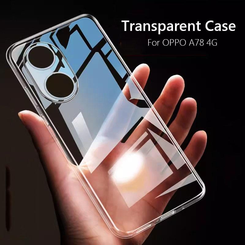 Simple Slim Soft TPU Transaprent Clear Phone Case On For OPPO A78 4G OPPOA78 4G Cover For OPPO A78 4G