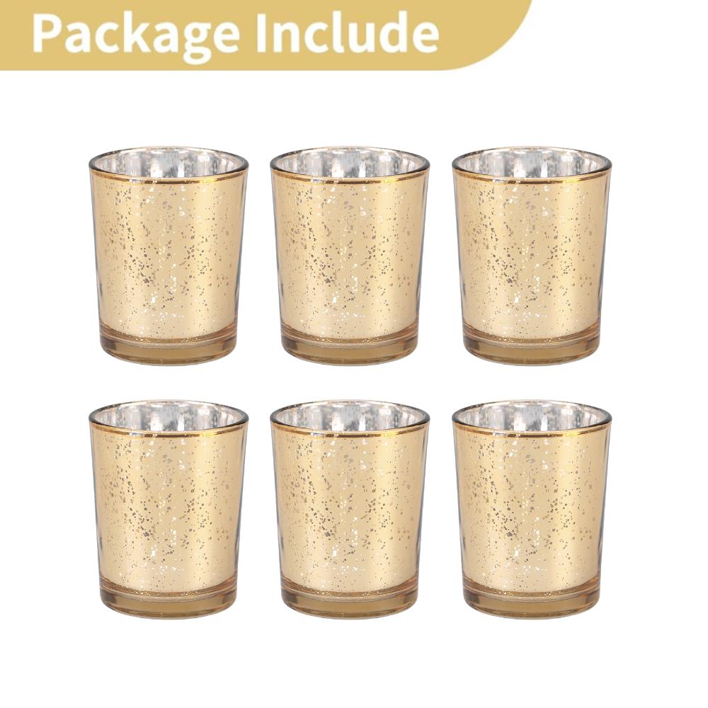Speckled Mercury Glass Candle Holder 6/12Pcs Tealight Candle Holder for Wedding Cafe Bar Birthday Home Decoration Party Gift