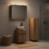 Bathroom Furniture Set 4 Pcs Artisan Oak Engineered Wood and Glass