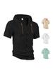 Men's Casual Lightweight Cotton Linen Short-Sleeve Hoodie Cardigan