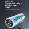 48W Car Charger Dual USB QC3.0 Fast Charging for IPhone Samsung Xiaomi PD Charging Adapter with Digital Display Car Accessories