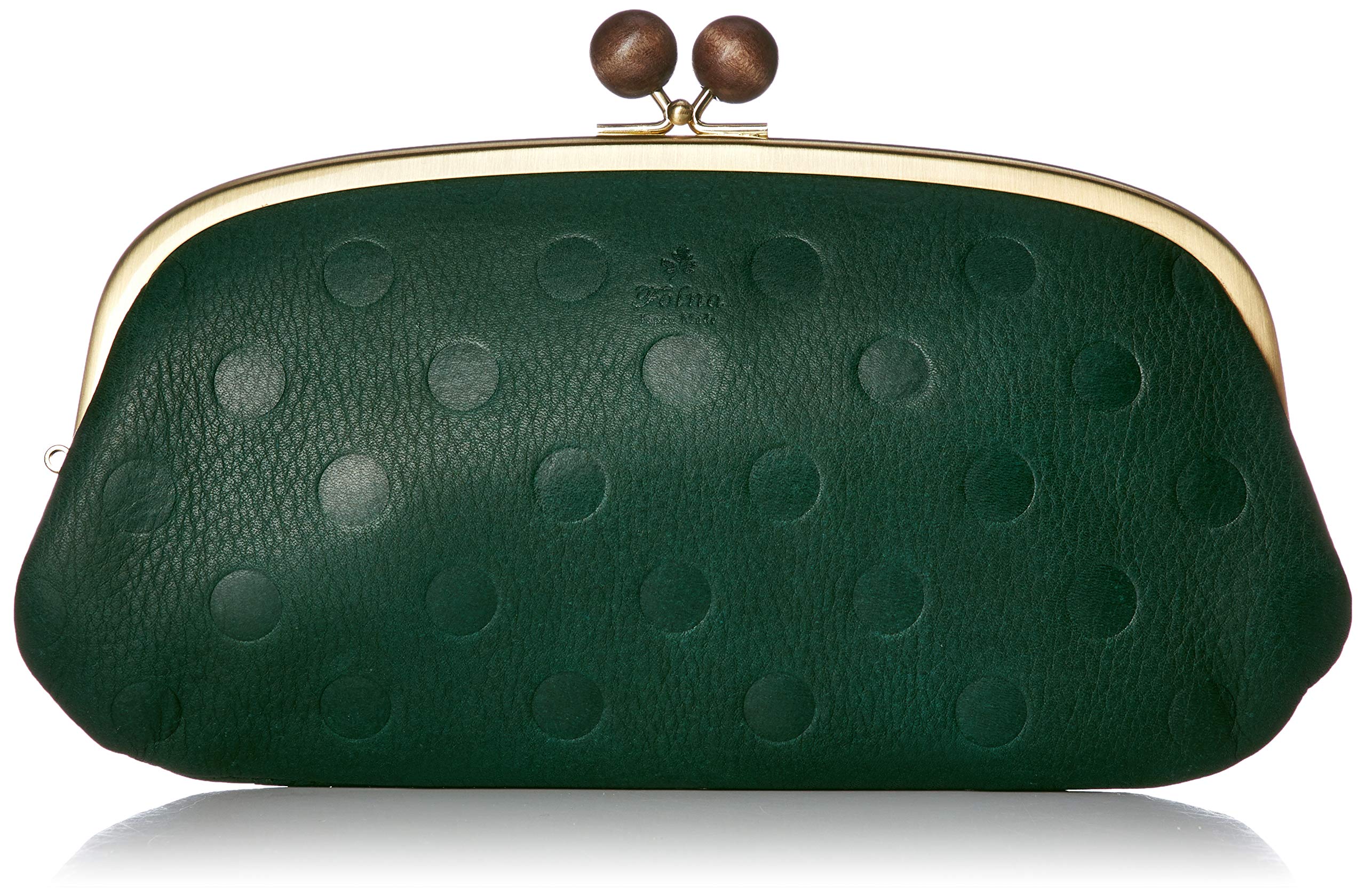 

Billfold Wood Long Wallet Green [Forna] Ball/Dot Women s зелений