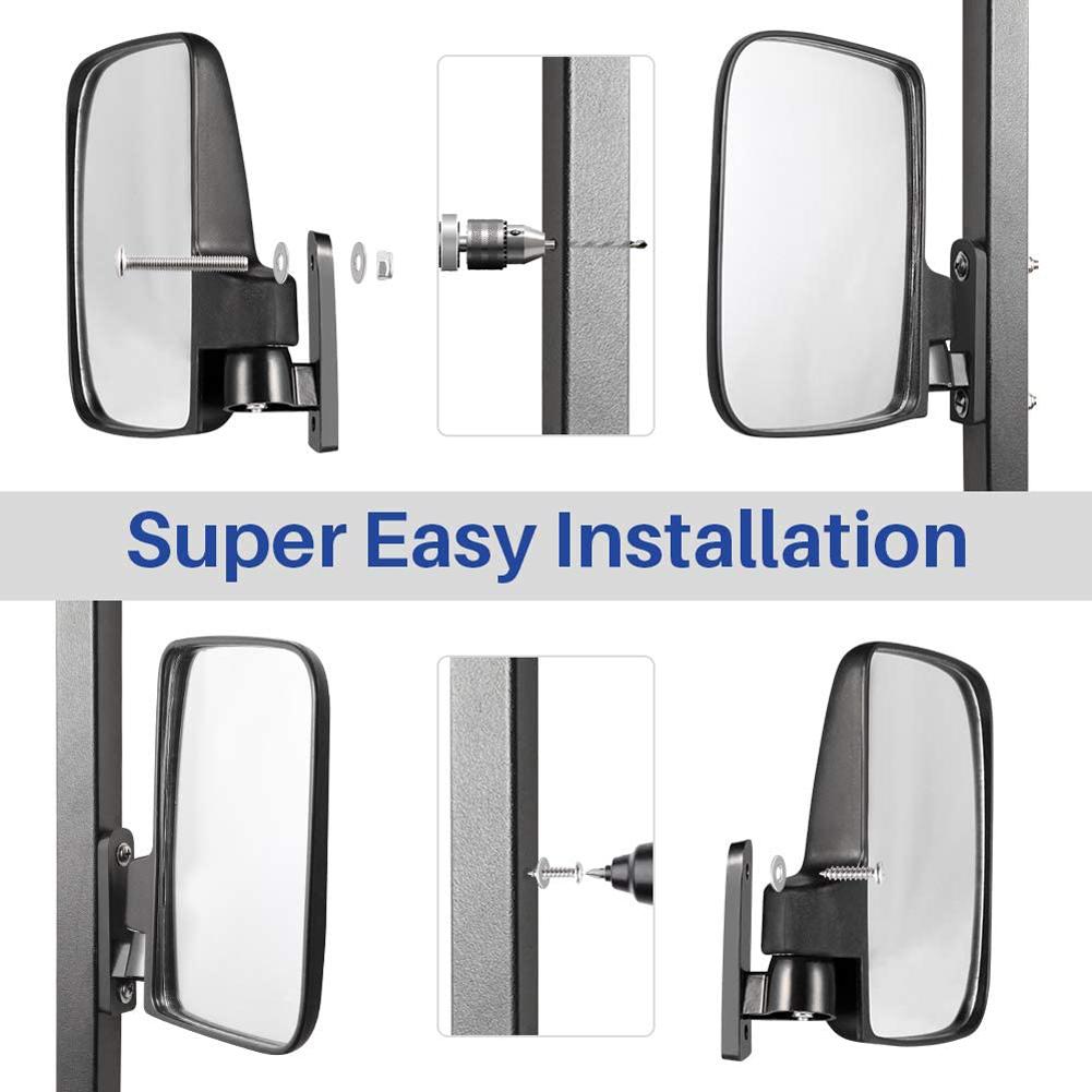 Rear View Mirror Flexible Adjustment Reversing Mirror Folding Side Mirrors for Golf Carts Club Car for Yamaha EZGO Zone Carts