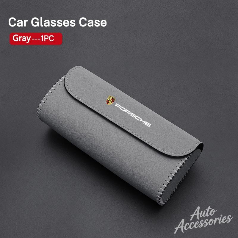 Auto Sonnenblende Brillenetui Organizer Brillen Aufbewahrungsbox Halter Für Porsche Cayenne Panamera Macan 911 718 Cayman Taycan Boxster