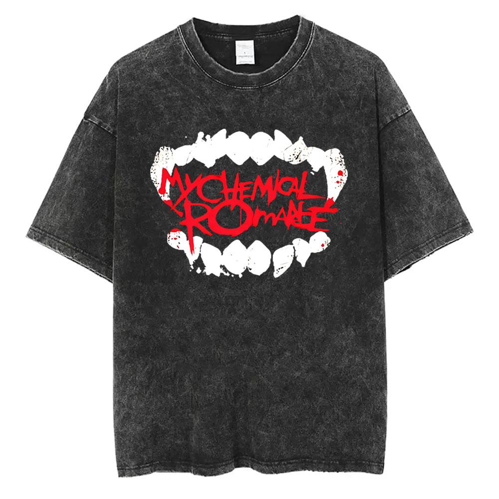 Washed Vintage My Chemical Romance Three Cheers for Sweet Revenge Album Graphic T Shirts Men Women Retro Punk Emo Rock Tshirts