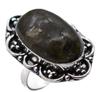 Inele Design Etnic Antich Piatră Naturală Obsidian Mărime SUA-9 A63