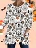2025 Autumn Winter New Plus Size Women's Tops, Halloween 3D Print Fashion Crew Neck Long Sleeve T-Shirts