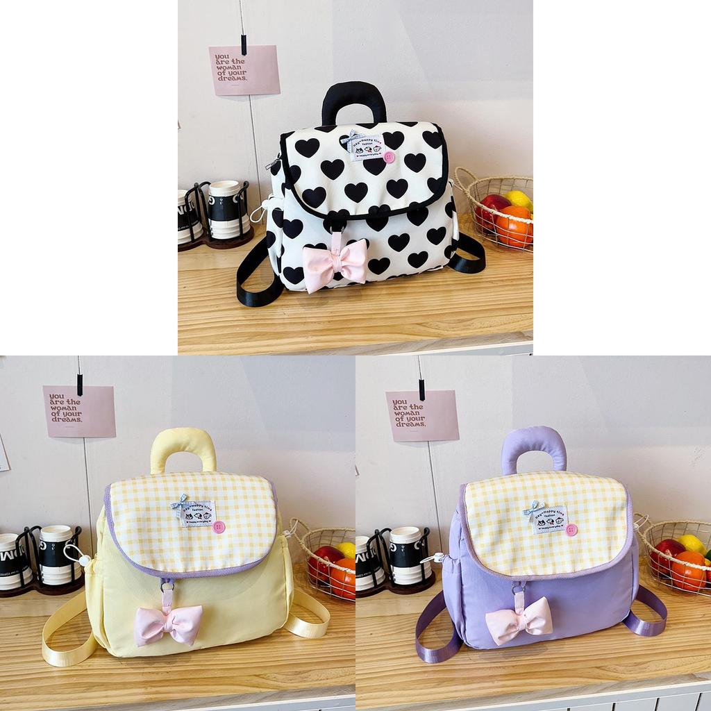Oxford Fabric Heart Shaped Backpack With Striped Pattern For Casual Daily Use