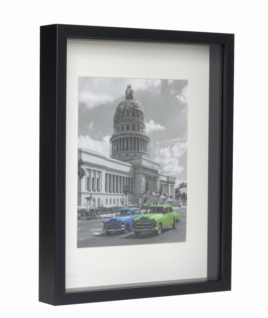 Ramka 3D Box   Głęboka Na Zdjęcie Pamiątki Bukiety 28X35Cm ( 20X25 ) Czarna Z Passe-Partout