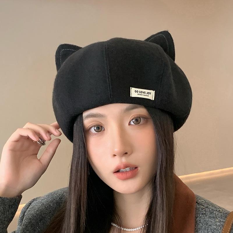 Beret Hat for Women In Spring and Autumn New Korean Style Casual Versatile Pumpkin Hat Showing Face Small Melon Leather Hat Men's Trendy