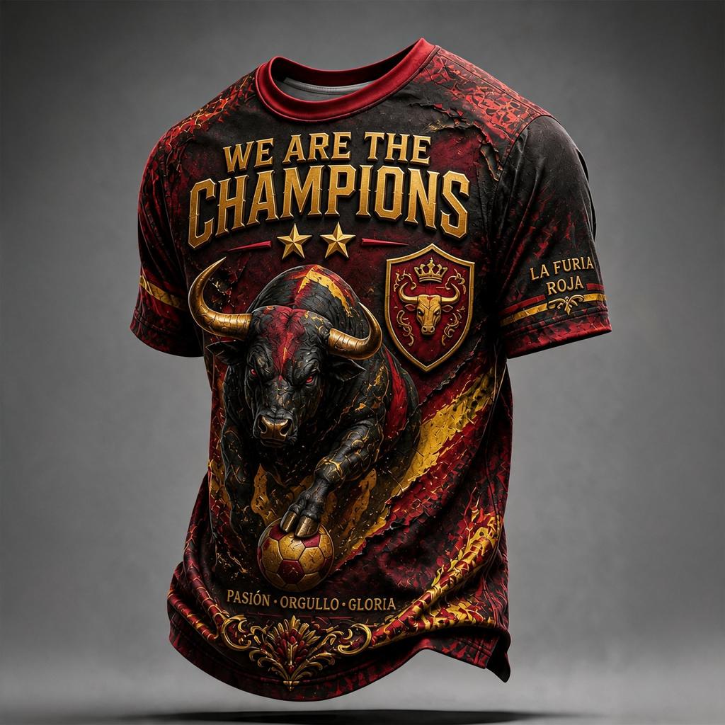 Men's Soccer Fan T-Shirt Short Sleeve with Graphic Print for Casual Wear