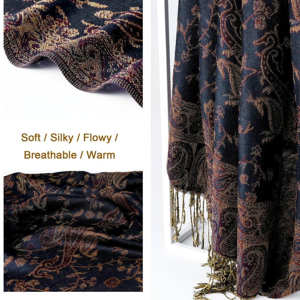 Eșarfă de cașmir de epocă cu senzație de căldură, moale, mătăsoasă, cu franjuri, învelișuri, pătură elastică, respirabilă, eșarfă pentru femei