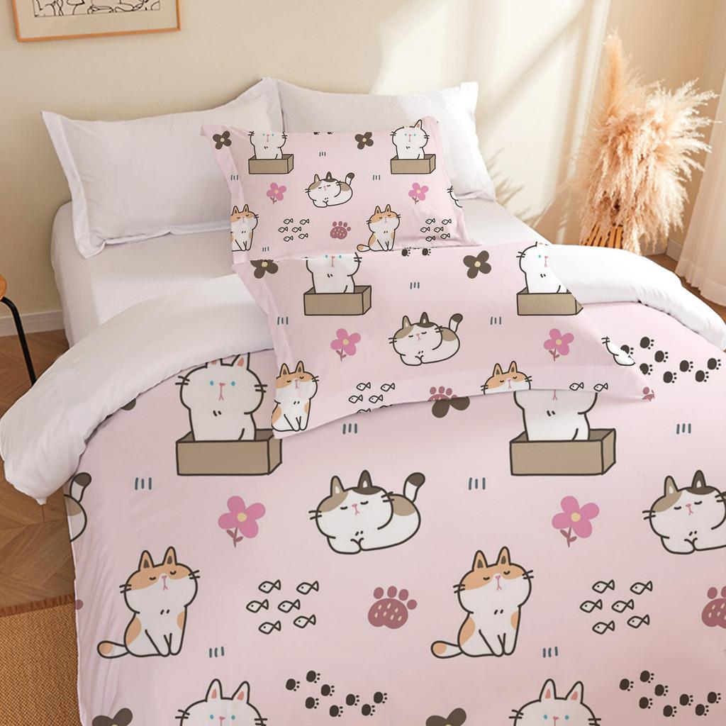 Home Textiles Cartoon Three-Piece Cute Digital Printing Quilt Pillowcase Bedding