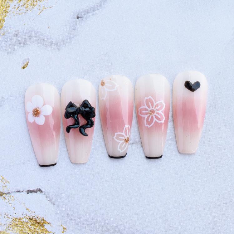 Elegant White Five-Petal Flower Watercolor Nail Stickers - Fresh Adhesive Decals