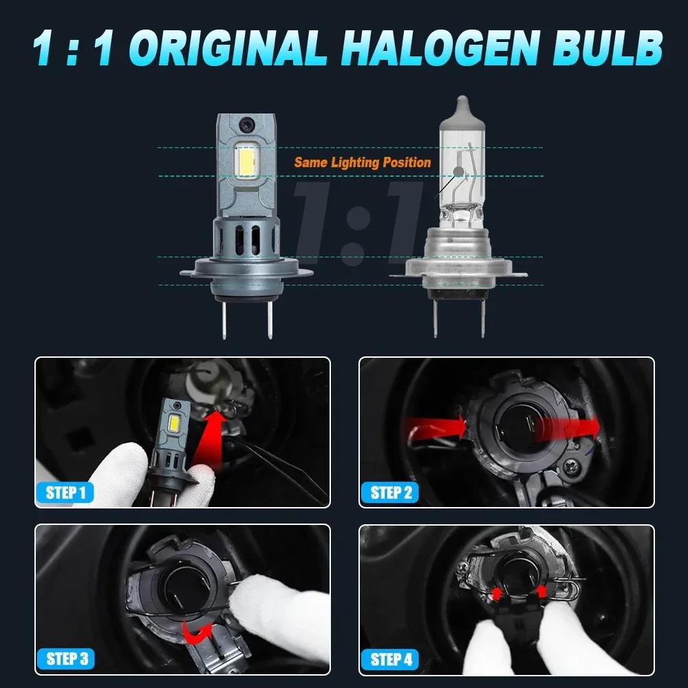 6500K 20000LM Mini H7 LED Headlight Bulb Wireless 120W CSP for Car Headlamp Auto Diode Lamps H7 Turbo Led 12V