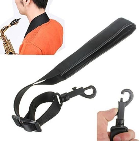 Adjustable Alto, Tenor, Soprano, and Baritone Saxophone Neck Strap with Hook Harness Belt