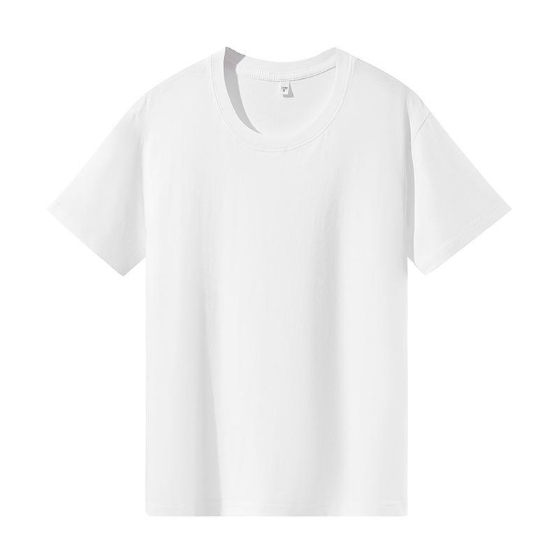 Unisex 180g Combed Cotton Round Neck T-shirt, Short Sleeve, Plain Color, Logo Print, Base Layer Shirt