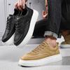 Mens Shoes Lace Up Flats Casual Platform Leather Fashion Sneakers Outdoor Driving Tennis Luxury Trainers Leather Shoes Men