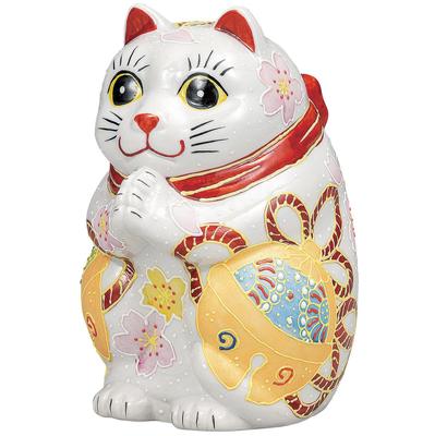 Kutani Ware 16cm Size Brings Good Fortune and Maneki-neko Figurine, Tall, 5, Prays, Fuku-bell, K9-1619