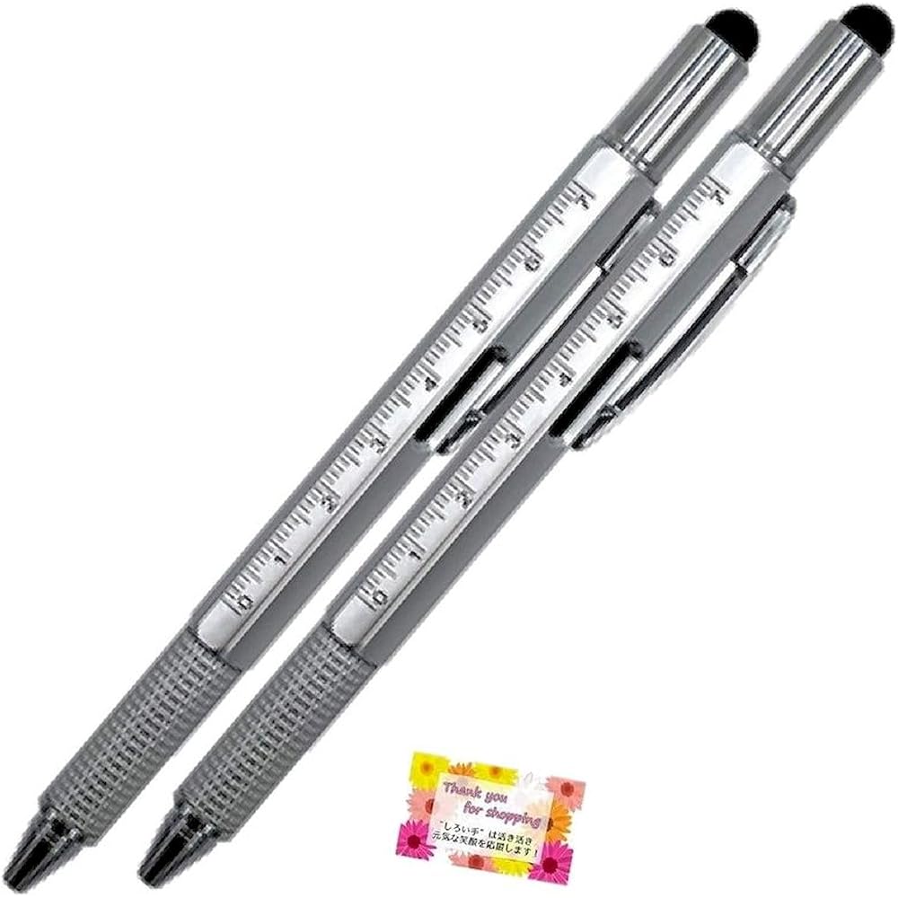 [5 functions in one!] Multi-function multi-pen touch pen screwdriver level scale ballpoint pen st...