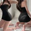 Sexy Vestido Mini Lápis Curto de Uma Peça Sem Alças Bodycon Tubo Ombro a Ombro Transparente Festa Noturna Club Wear Vestidos para Mulher