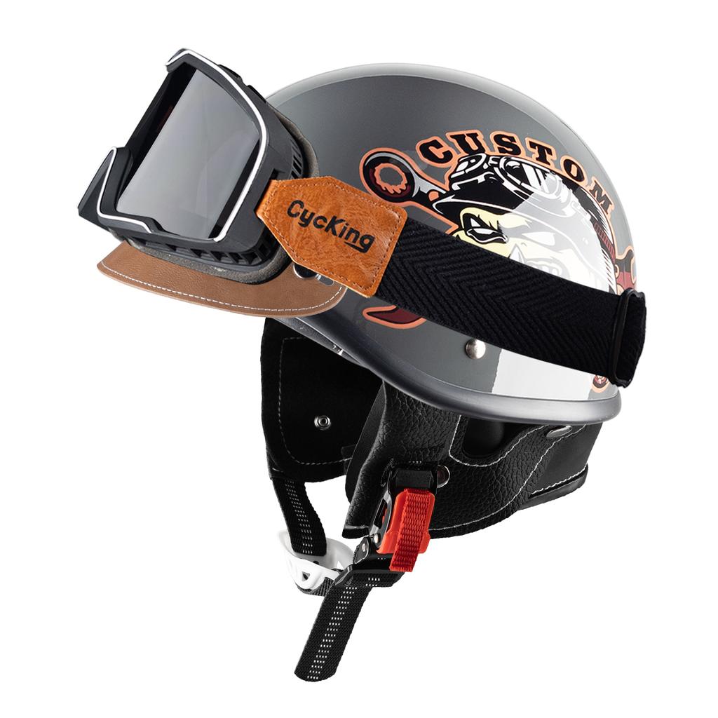 Cycking Japanese Vintage Half Helmet Open Motorcycle Helmet Scooter Skateboarding Unisex Common Muffler