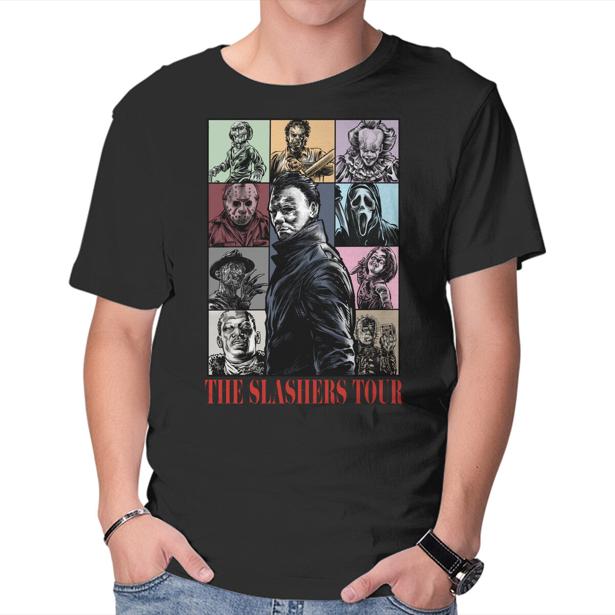 Unisex Crew Neck T-Shirt The Slashers Tour Graphic Short Sleeve Casual Tee S