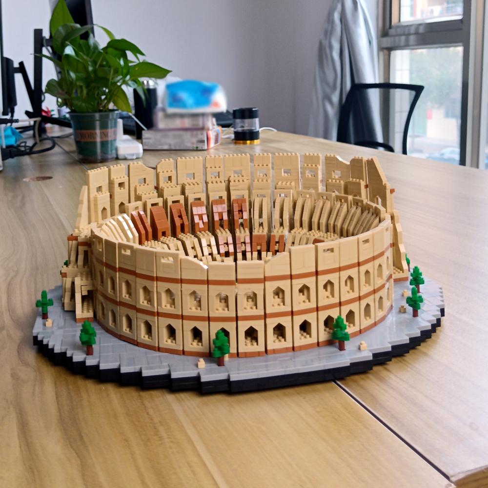 KNEW BUILT Euro Constrution Roma Colosseum Micro Mini Cuburi de Construcție concepute pentru Jucării Adulți Copii Colecție Arc de Triumf Louvre Mare