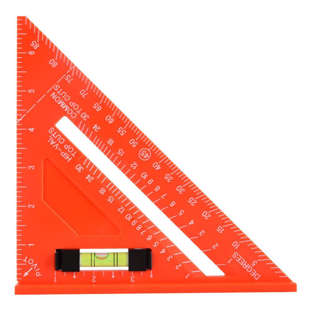 High-Precision Aluminum Triangle Ruler: 7-Inch Woodworking Tool, 12-Inch Metric & Imperial, 90° Right Angle Ruler