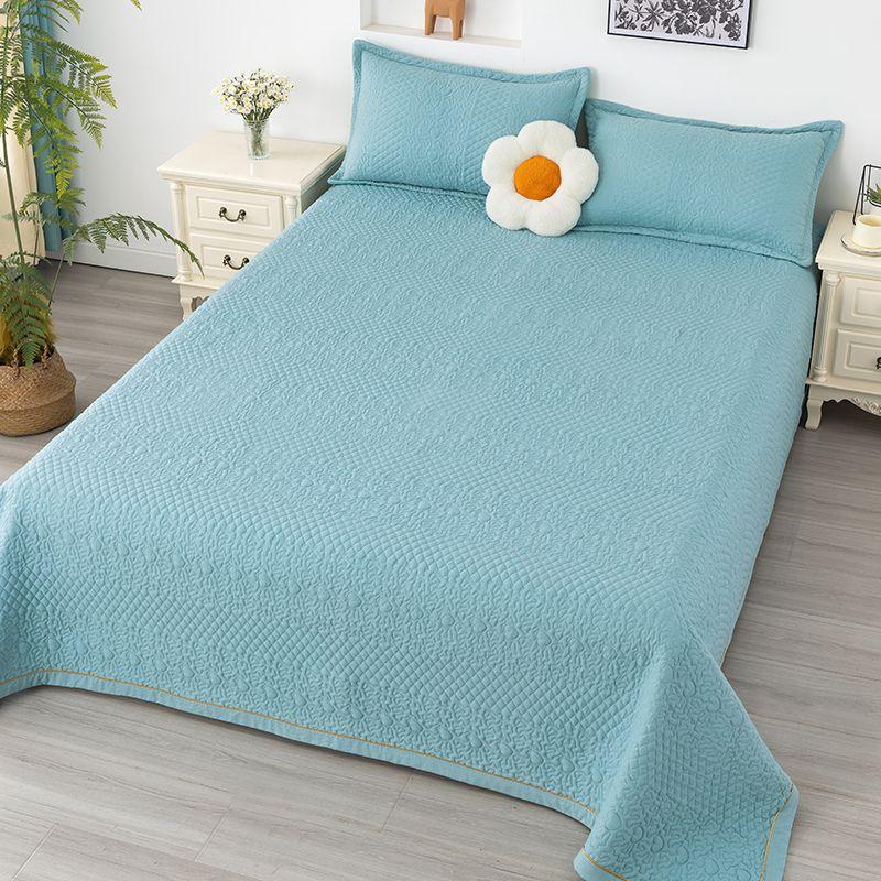 Bed Cover Solid Color Three-layer Cotton Non Slip Bed Sheet Set Four Season Universal Quilted Tatami Dustproof Mattress Sheet