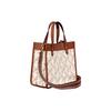 Coach Field Coated Canvas Leather Handbag Small Women's Brown White Multicolor (Unisex) Handbags C8456 B4TXF