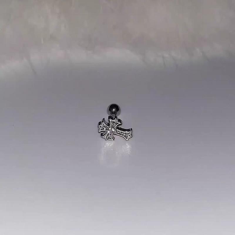 1 Stück Personalisierte Glänzende Kreuz Stecker Ohrringe Für Frauen Mädchen Schlicht Trend Piercing Ohrringe Schmuck Zubehör Geschenke