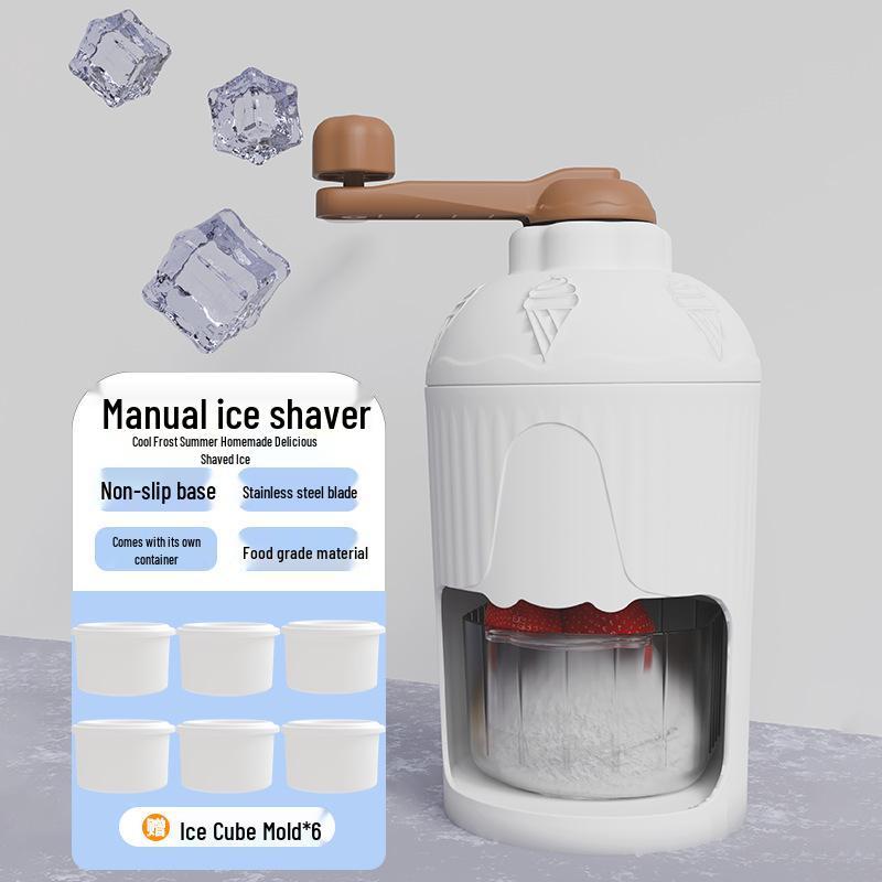 Portable Manual Ice Crusher & Shaved Ice Machine for Smoothies and Soft Serve