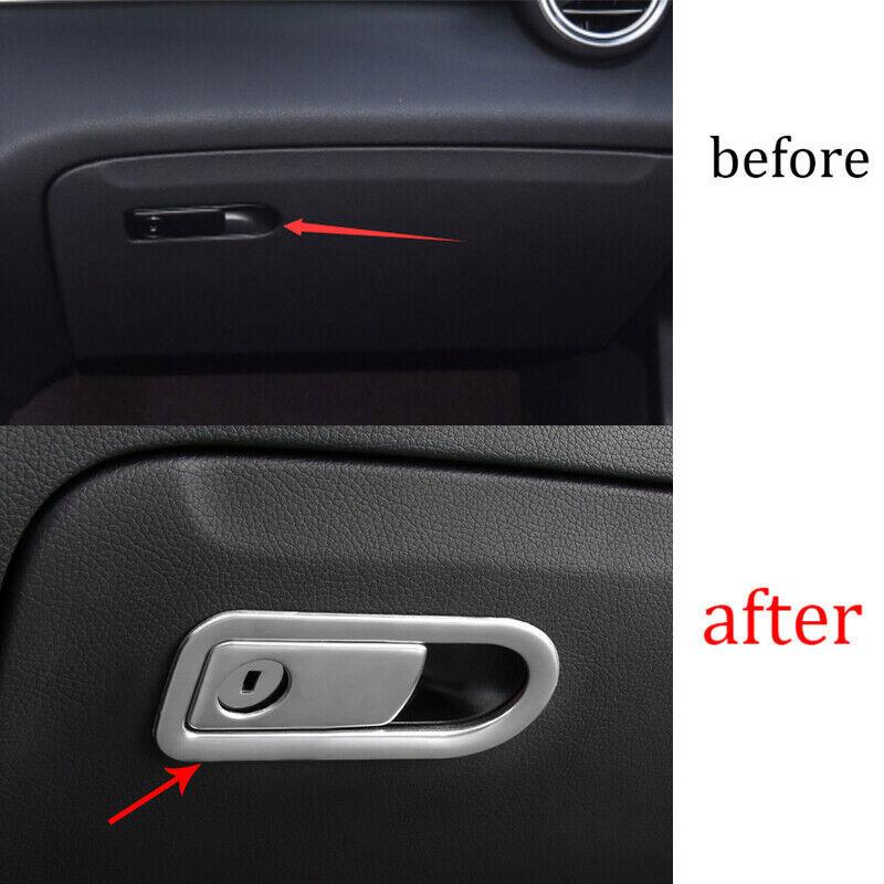 For Mercedes-Benz GLC 16-21 Steel Silver Co-Pilot Glove Boxes Handle Cover Trim