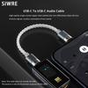 SIWRE OT1 Type-c To Type-c Audio Cable For Dongle DAC Portable Headphone Amp Silver-Plated Single Crystal Copper USB-C CablesGood product