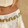 Retro Ethnic Butterfly Waist Chain Gold Silver Color Imitation Turquoise Body Jewelry Belly Chain for Women Sexy Bikini Adjustable Belt Y2K Vintage