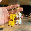 Cute Giraffe Three-dimensional Keychain Doll Car Keychain Couple Bag Small Pendant Street Stall Gift