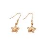 Color Gold Shiny Hollowed-Out Pentagram Star Earrings, Purple Gold-Plated Rose Gold Earrings.