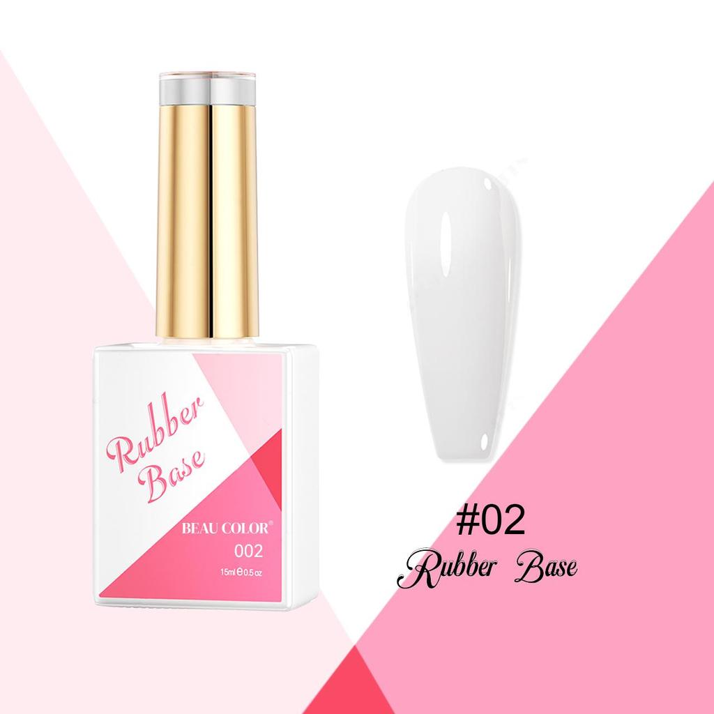 BEAU COLOR 15ml High Toughness 12colors Rubber Base Gel Nail Polish Nude Pink Effect Color Nail Art UV/LED Semi Permanent Gel Polish