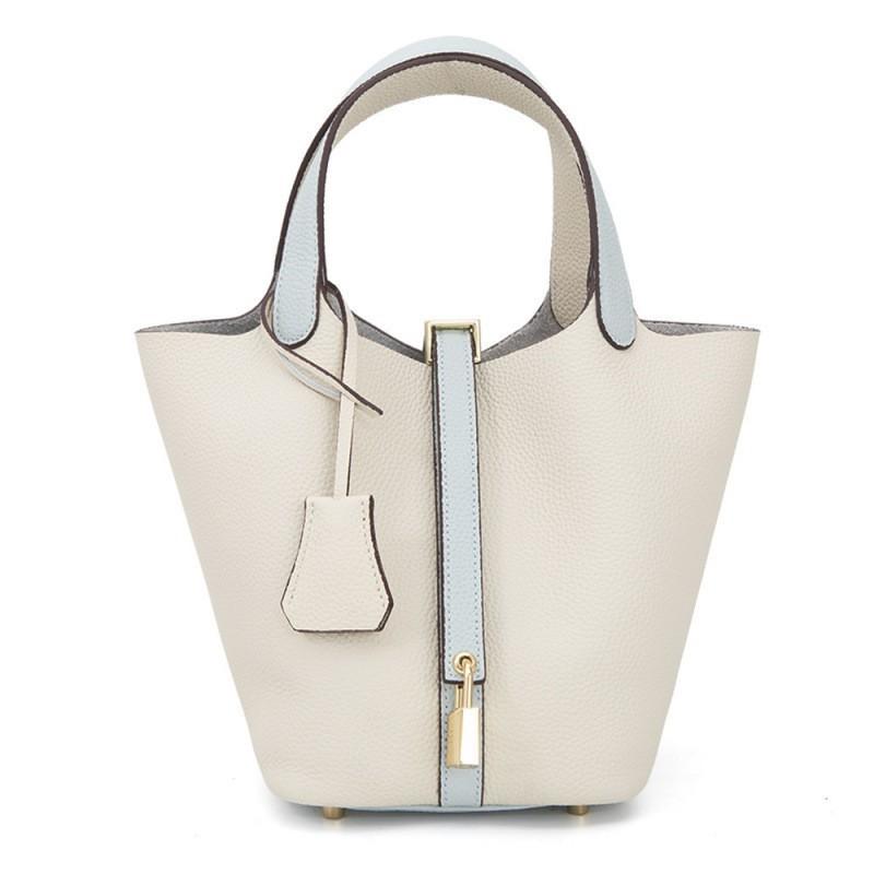 Borsa a Cesto per Verdura Modello TOGO 2026 Secchiello Borsa a Mano di Grande Capacità Pelle di Vacchetta di Primo Strato Pelle di Alta Qualità Donna